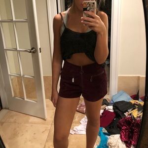 Maroon corduroy shorts